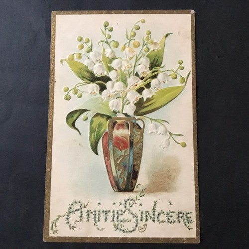 Cpa gaufrée muguet - muguet, bouquet