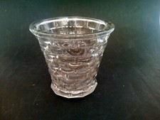 VERRINE POT A CONFITURE VERRE MOULE ANCIEN SIGNE VERRERIE SV 750 DECOR EN RELIEF