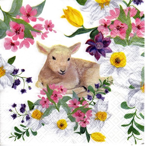 Serviettes papier agneau - papier,