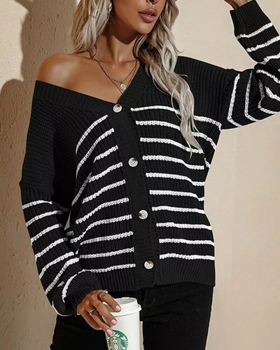 Pull jersey cardigan - pull, dos