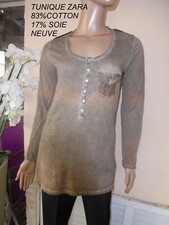 TUNIQUE ZARA  BEIGE 17 % SOIE