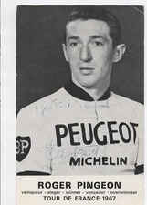 CYCLISME TOUR DE FRANCE autographe  de ROGER PINGEON