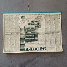 Ancien Calendrier PTT Almanach 1945 - Les Chars de la Colonne Leclerc