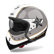 Casque Jet AIROH J 110 Command Blanc Gris Or Paillettes