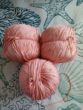 Lot de 3 Pelotes de Coton plat (Orange Clair) 60g chacune