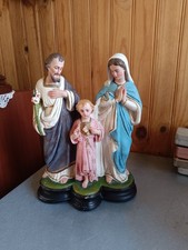 Sainte Famille Jésus Marie Joseph très belle sculpture plâtre.