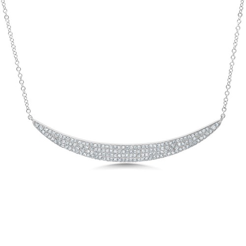 14k blanc diamant crescent - diamant,