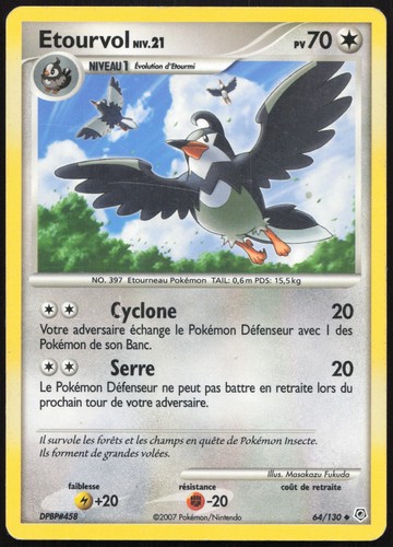 Carte pokémon étourvol - carte,