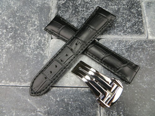 18mm bracelet cuir noir montre - cuir,