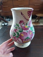 PICHET FAIENCE ANCIENNE LUNEVILLE AU COQ KELLER & GUERIN XIXeS RESTAURE HT 22CM