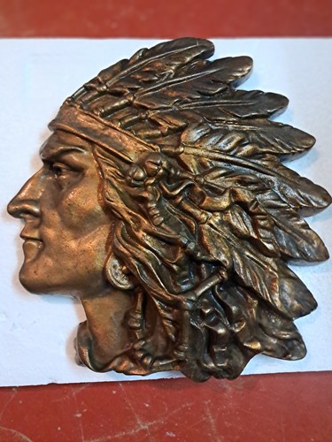 Grande tête indien bronze - indien,