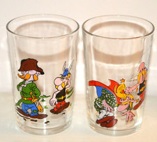 Lot 2 verres à moutarde ASTERIX LE GAULOIS vintage Amora DARGAUD 1968