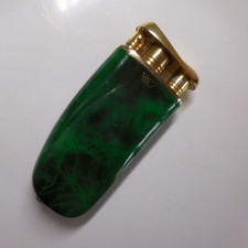 Briquet métal plaqué or bakélite vert jaune vintage art déco design XXe N4878