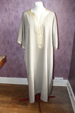 Robe N°53 en polyester ou viscose marron kaki djellaba