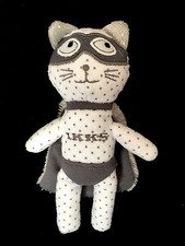 Doudou super Chat blanc gris