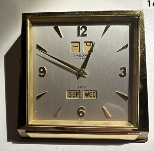 Brass imexal day desk clock - desk,