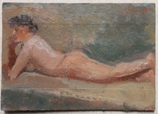 Tableau Peinture Femme Nu Huile Sur Carton Signé