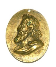 médaillon en bronze profil à