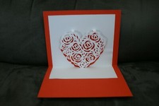 Carte Coeur sculpté en 3D kirigami Pop Up Anniversaire