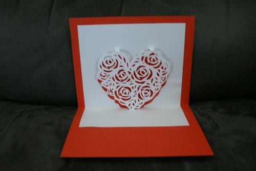 Carte coeur sculpté 3d - carte,