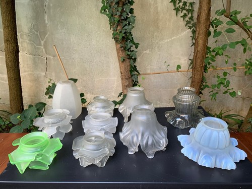 Lot ancien globe verrerie pour - globe,