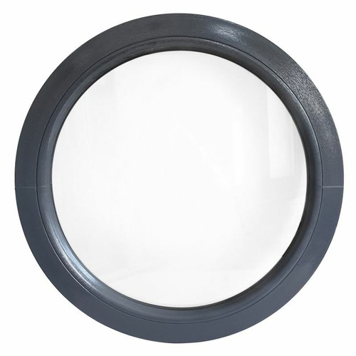Fenêtre ronde fixe - pvc, gris