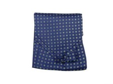 Ascot De Soie Bleu A Petites