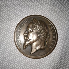 Rare Medaille Napoléon 3 Canal De Suez Oudine Bronze Second Empire