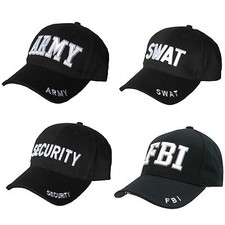 Noir Casquette Baseball - Armée,Swat,Sécurité,Fbi - Taille Unique - 100% Coton