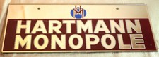Plaque publicitaire Hartmann Monopole en verre fond miroir 28x12 cm SDCH24PUB01