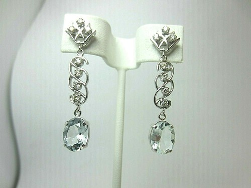 Neuf 14k blanc aigue marine - 14k, or