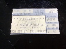 Nirvana Rare Original  Vintage Ticket Concert Memphis USA 1991