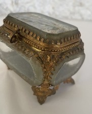 Coffret Laiton Verre Biseauté Boîte Bijoux Napoléon 3 exposition 1900/745778A4