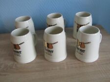 6 chopes a bière roemer pfaffenhoffen Alsace en porcelaine de Chauvigny