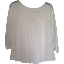 BLOUSE BASH TAILLE 0 EN COTON DE VOILE COULEUR BLANC
