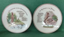 2 Anciennes Assiettes Décoratives Fable De La Fontaine/Georges Dreyfus 