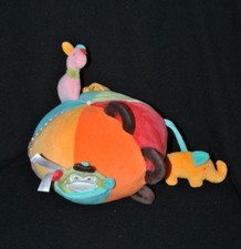 Peluche doudou balle d'activités BABYSUN éléphant girafe singe miroirgrelot TTBE