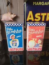 2 BOÎTES PUBLICITAIRES TOLE LITHOGRAPHIEE LUSTUCRU PÂTES aux ŒUFS FRAIS 