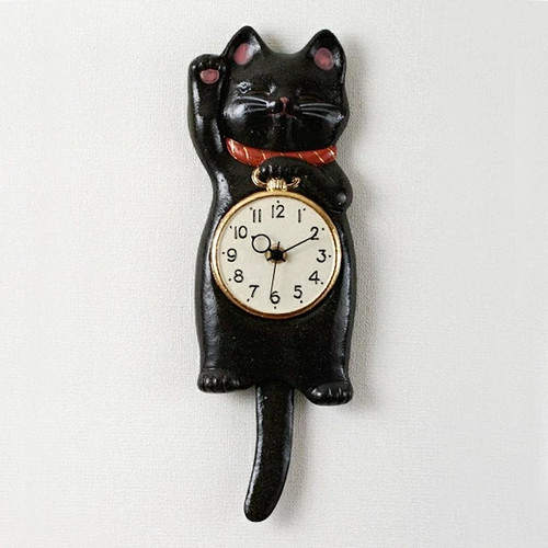 Pendule murale japonaise chat