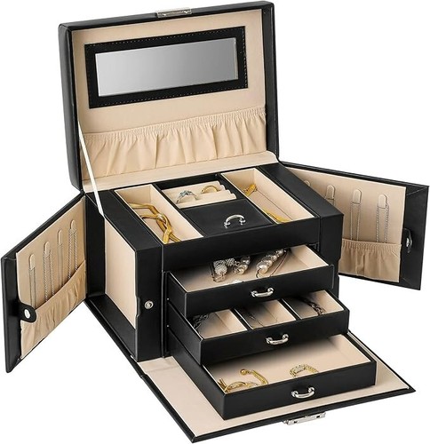 Grande boîte bijoux noire - grande,