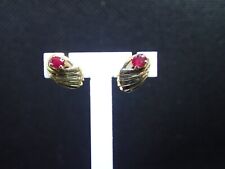 Boucle d'oreille Or jaune 750/ème de 1.60g, rubis / Bijoux d'occasion