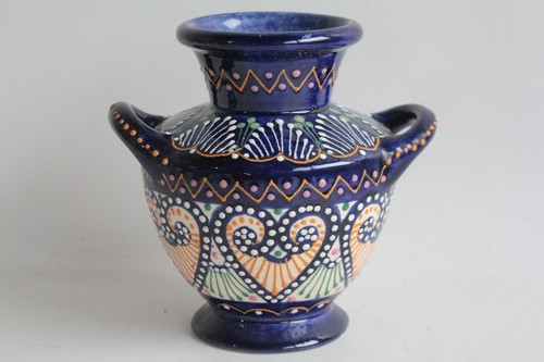 Vase faïence décor émaillé