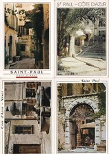 Lot de 4 cartes postales card