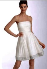 NEW AIDAN MATTOX Beaded Hem Silk Chiffon DRESS SIZE 10 IVORY