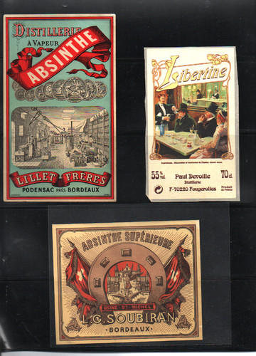 Absinthe 3 étiquettes - absinthe,
