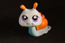 Littlest PetShop ESCARGOT BLEU CIEL COQUILLE ROSE ET ORANGE 1529 Pet Shop A001