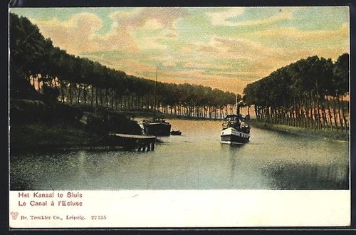 écluse canal vapeur carte - Écluse,, vapeur,