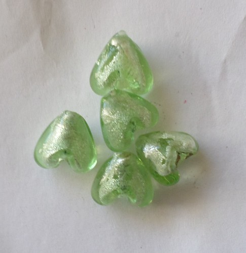 Perles coeur verre - perles, lampwork