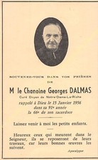 Généalogie Avis de décès Monsieur le Chamoine Georges Dalmas 15 01 1956