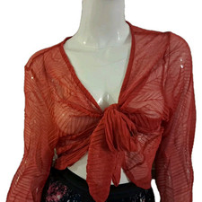 Gilet /boléro  PURPLEROSE en voile Rouge Taille L Ttbe